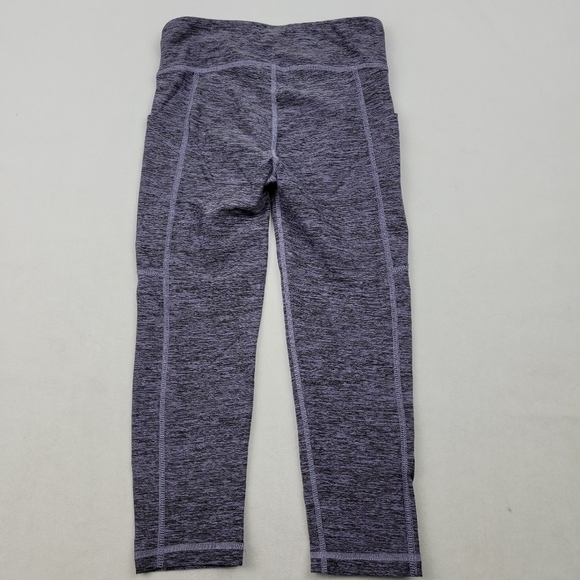 LLD heathered purple capri tights leggings with cell phone pockets - Picture 4 of 5